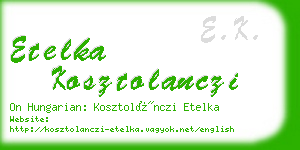 etelka kosztolanczi business card